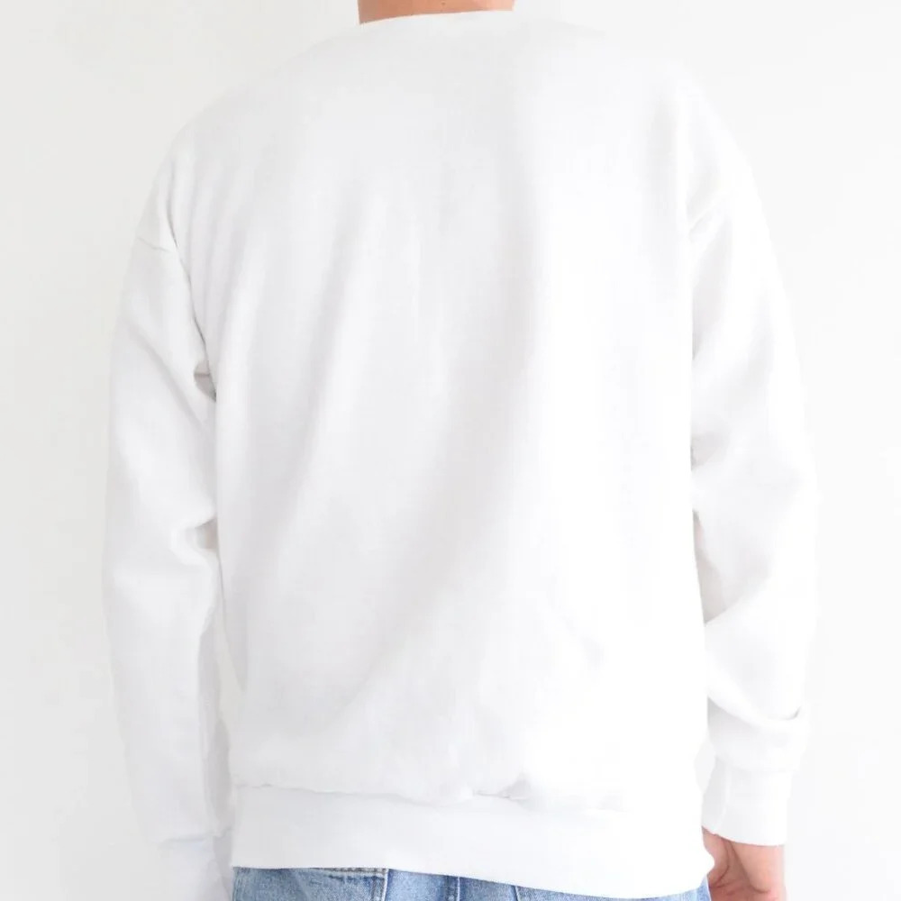 VTG 90S Spa Sportswear MI Tech Hockey Huskies White And Yellow Crew Neck Sweater - Picture 2 of 11